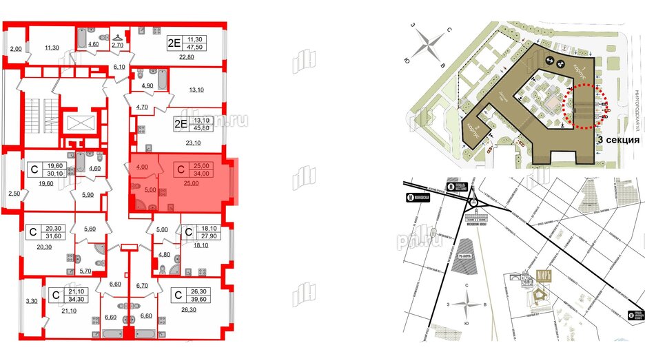 Квартира в ЖК Миръ, студия, 34 м², 4 этаж