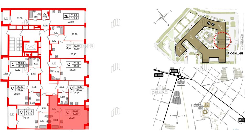 Квартира в ЖК Миръ, студия, 39.6 м², 4 этаж