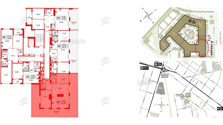 Квартира в ЖК Миръ, 2 комнатная, 82.9 м², 8 этаж