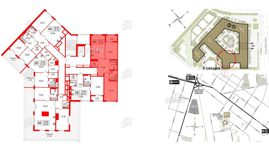 Квартира в ЖК Миръ, 2 комнатная, 78.8 м², 8 этаж