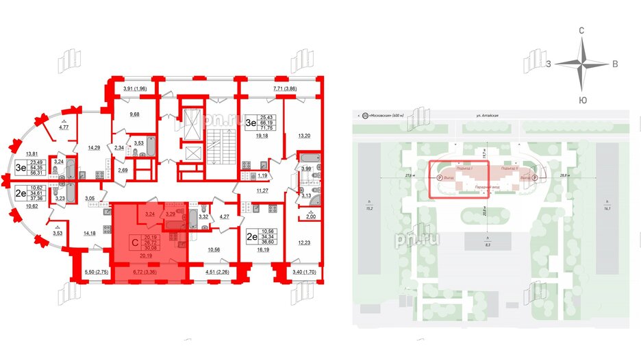 Квартира в ЖК Шепилевский, студия, 30.08 м², 14 этаж