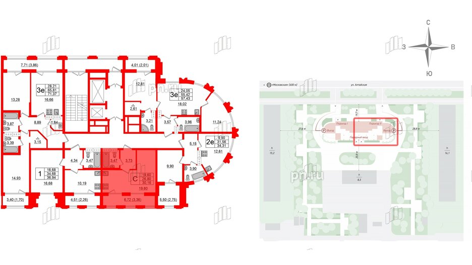 Квартира в ЖК Шепилевский, студия, 30.16 м², 14 этаж