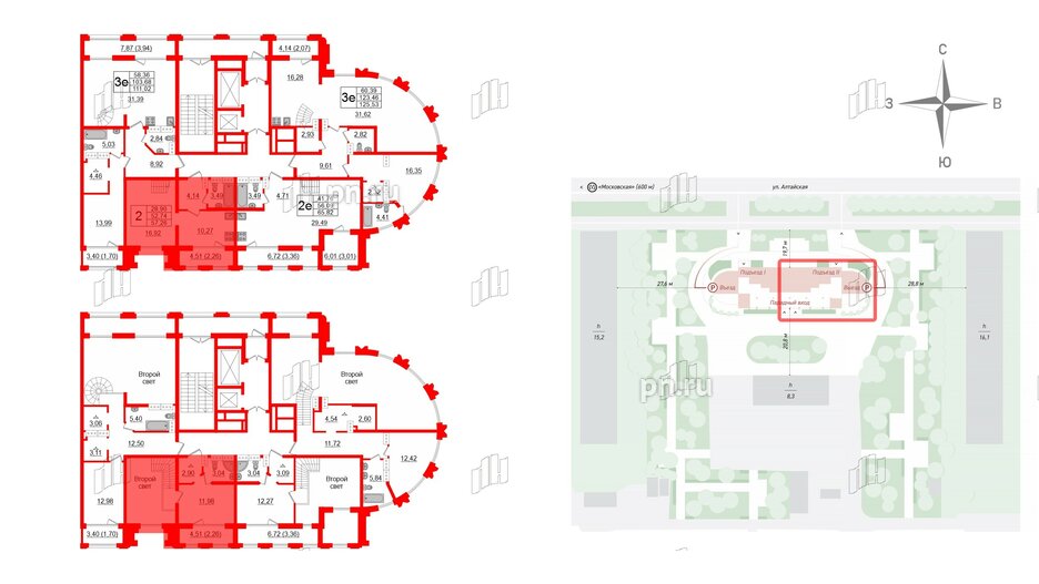 Квартира в ЖК Шепилевский, 2 комнатная, 57.26 м², 22 этаж