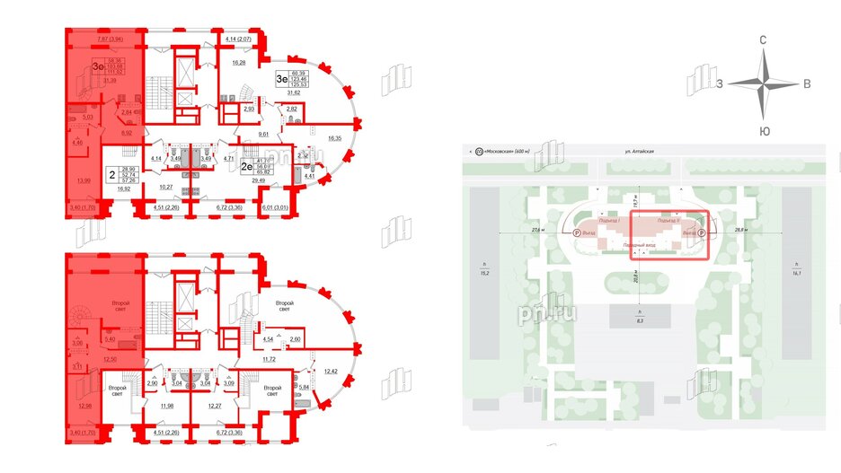 Квартира в ЖК Шепилевский, 2 комнатная, 111.02 м², 22 этаж