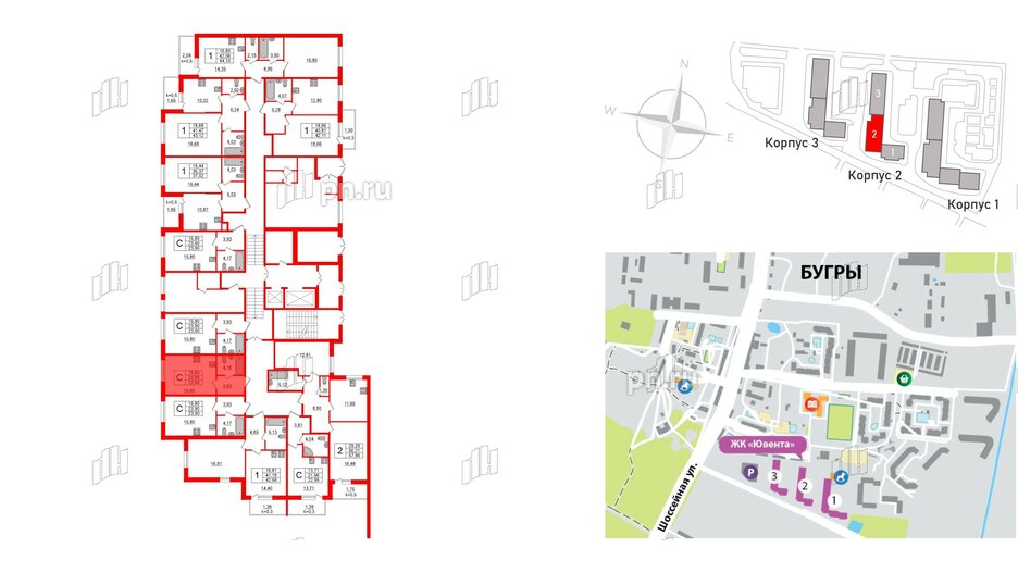 Квартира в ЖК Ювента, студия, 24.2 м², 1 этаж