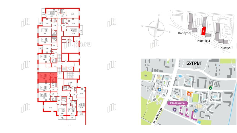 Квартира в ЖК Ювента, студия, 24.2 м², 1 этаж