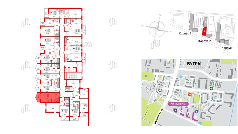 Квартира в ЖК Ювента, студия, 25.1 м², 5 этаж