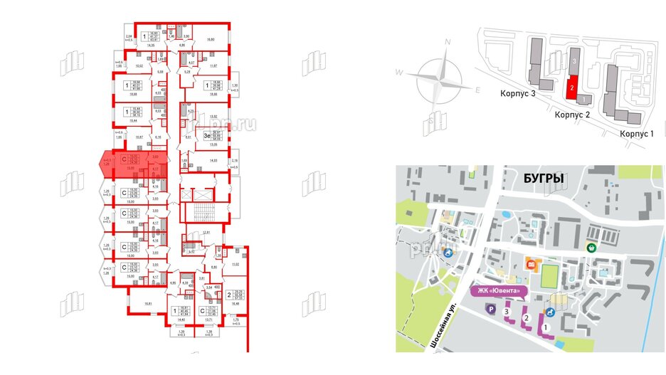 Квартира в ЖК Ювента, студия, 24.9 м², 8 этаж