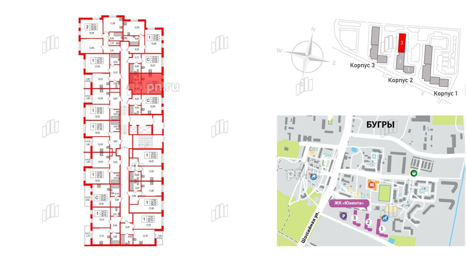 Квартира в ЖК Ювента, студия, 24.8 м², 1 этаж