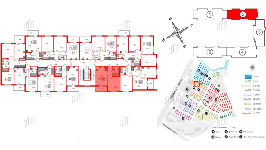 Квартира в ЖК Югтаун, 1 комнатная, 36.27 м², 5 этаж