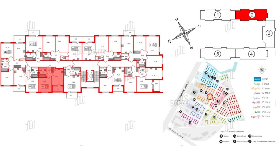 Квартира в ЖК Югтаун, 1 комнатная, 32.79 м², 4 этаж