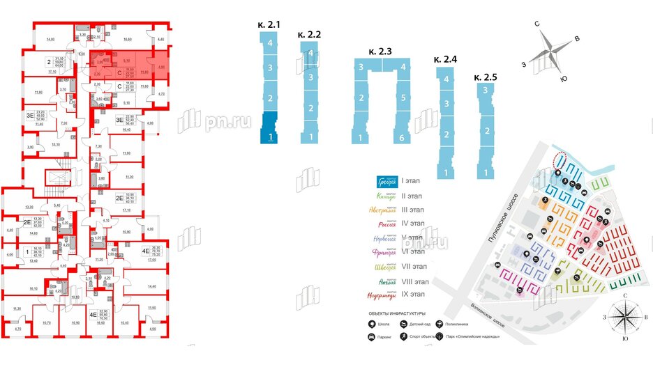 Квартира в ЖК Югтаун, студия, 22.6 м², 4 этаж