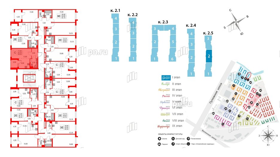 Квартира в ЖК Югтаун, студия, 25.3 м², 3 этаж