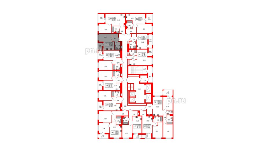 Квартира в ЖК Южная Нева, студия, 27.56 м², 3 этаж