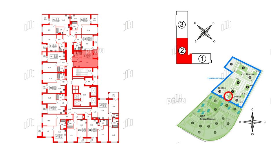 Квартира в ЖК Южная Нева, студия, 30.23 м², 4 этаж