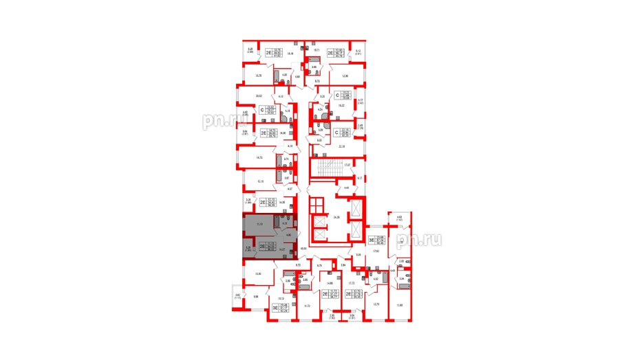 Квартира в ЖК Южная Нева, 1 комнатная, 36.02 м², 7 этаж