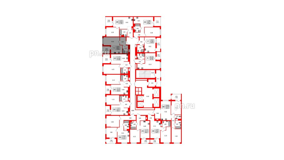 Квартира в ЖК Южная Нева, студия, 30.59 м², 17 этаж