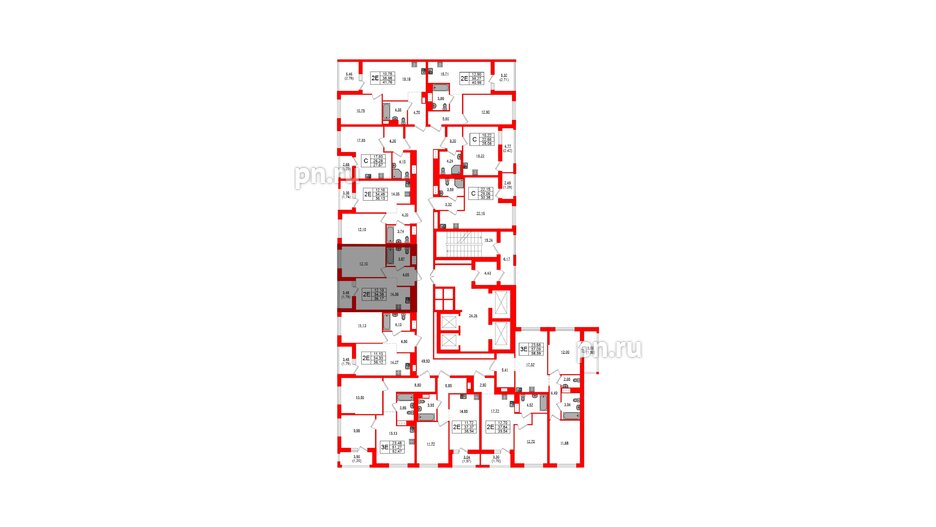 Квартира в ЖК Южная Нева, 1 комнатная, 36.17 м², 20 этаж