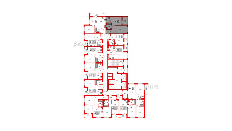 Квартира в ЖК Южная Нева, 1 комнатная, 40.98 м², 23 этаж