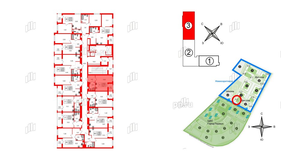 Квартира в ЖК Южная Нева, студия, 29.11 м², 7 этаж