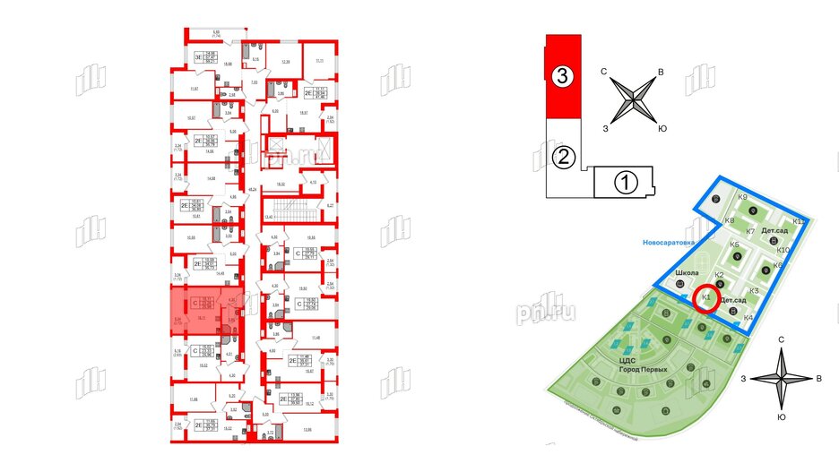 Квартира в ЖК Южная Нева, студия, 25.98 м², 15 этаж