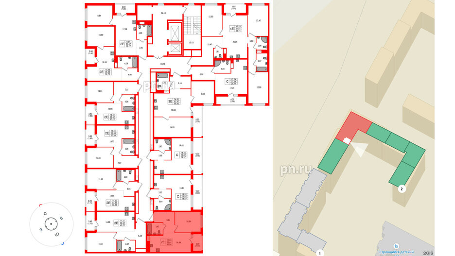 Квартира в ЖК Южная Нева, 1 комнатная, 36.94 м², 11 этаж