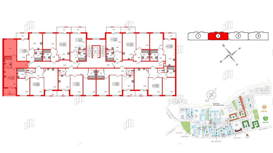 Квартира в ЖК ЯСНО.ЯНИНО, 1 комнатная, 37.98 м², 4 этаж