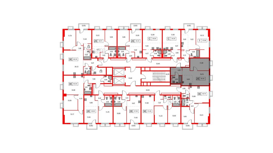 Квартира в ЖК Янинский Лес, 1 комнатная, 40.4 м², 11 этаж