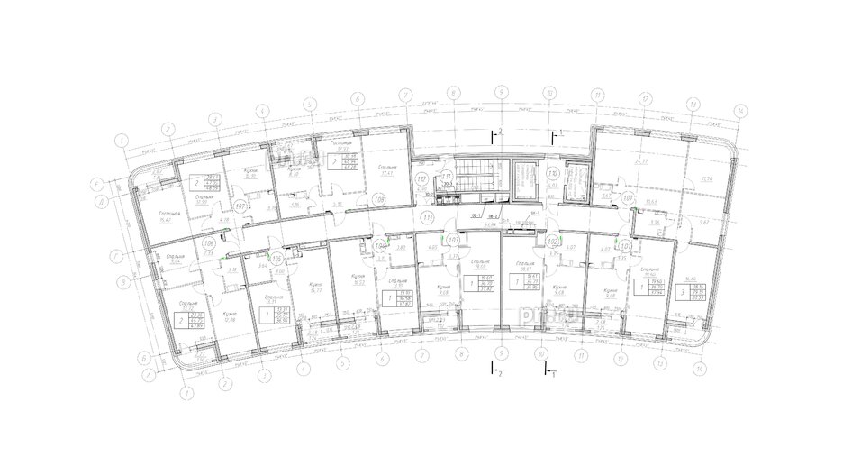 Квартира в ЖК Авиатор, 3 комнатная, 80.53 м², 3 этаж