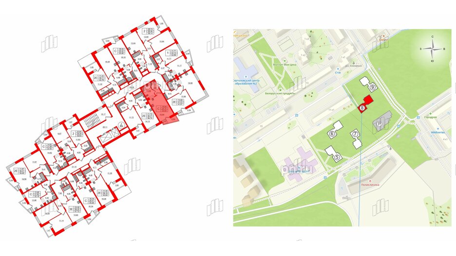 Квартира в ЖК VEREN NORT Сертолово, 1 комнатная, 32.68 м², 7 этаж