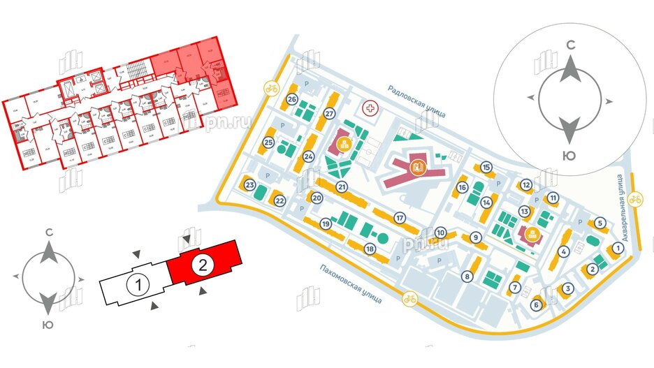 Квартира в ЖК «Ручьи–2», 2 комнатная, 51.4 м², 20 этаж