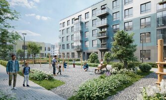Квартира в ЖК «Плюс Пулковский», 3 комнатная, 83.97 м², 1 этаж