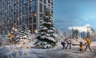 Квартира в ЖК GloraX Кольский, 3 комнатная, 64.43 м², 2 этаж