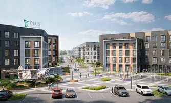 Квартира в ЖК «Плюс Пулковский», 3 комнатная, 83.97 м², 1 этаж