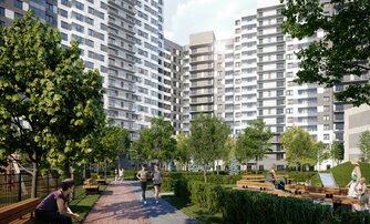 Квартира в ЖК Аквилон Sky, 1 комнатная, 32.5 м², 1 этаж