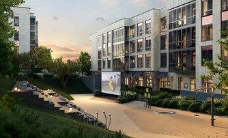 Квартира в ЖК «Охтинские высоты», 3 комнатная, 85.74 м², 1 этаж