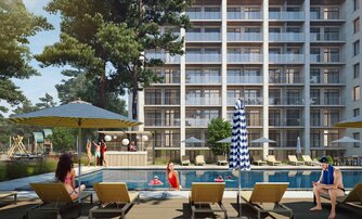 Апартаменты в ЖК Морская Ривьера, 1 комнатные, 47.9 м², 6 этаж