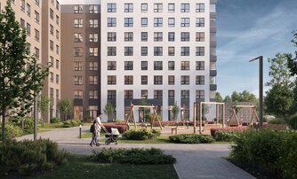 Квартира в ЖК «Аквилон Солар», 3 комнатная, 88.09 м², 2 этаж