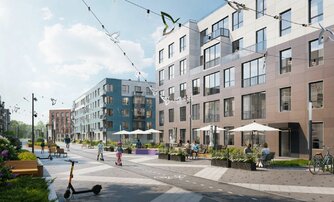 Квартира в ЖК «Плюс Пулковский», 3 комнатная, 83.97 м², 1 этаж