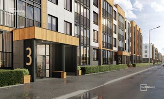 Квартира в ЖК Univer City, 2 комнатная, 52.55 м², 1 этаж