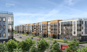 Квартира в ЖК Univer City, 2 комнатная, 52.55 м², 1 этаж