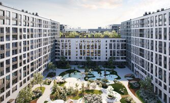 Квартира в ЖК Аквилон Leaves, 1 комнатная, 44.28 м², 1 этаж