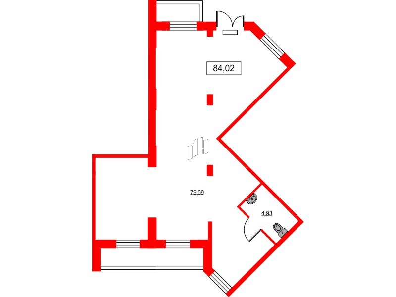 Помещение в ЖК ID Park Pobedy, 84.01 м², 1 этаж