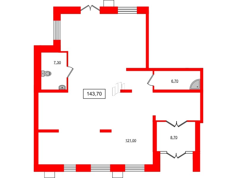 Помещение в ЖК NEWПИТЕР, 144.4 м², 1 этаж