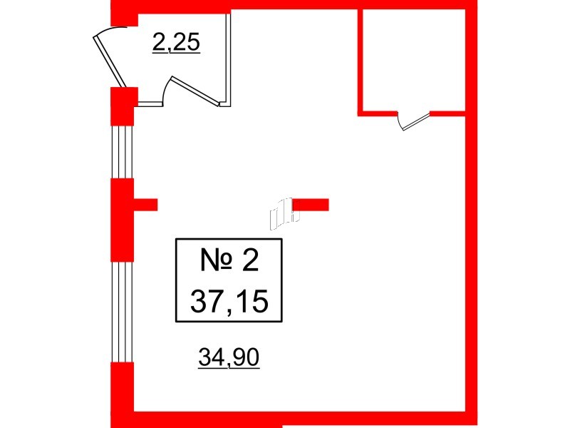 Помещение в ЖК Верево Сити, 37.5 м², 1 этаж