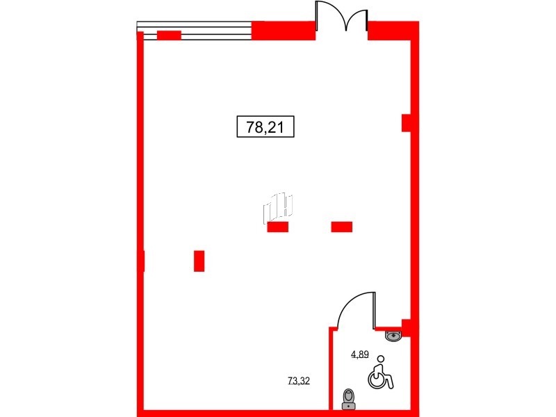 Помещение в ЖК ID Светлановский, 78.3 м², 1 этаж