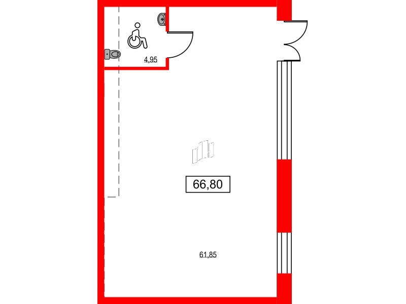 Помещение в ЖК ID Светлановский, 67.4 м², 1 этаж