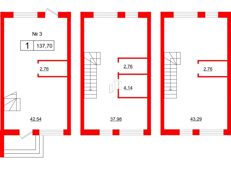 Квартира в ЖК Алгоритм.Стрельна, 1 комнатная, 138 м², 1 этаж