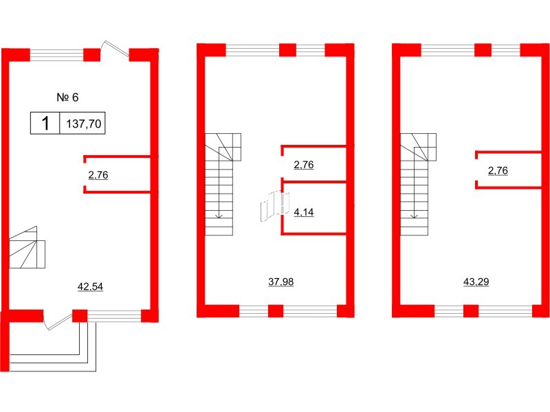 Квартира в ЖК Алгоритм.Стрельна, 1 комнатная, 137.5 м², 1 этаж