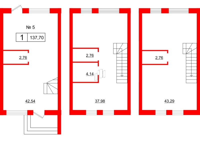 Квартира в ЖК Алгоритм.Стрельна, 1 комнатная, 137.7 м², 1 этаж